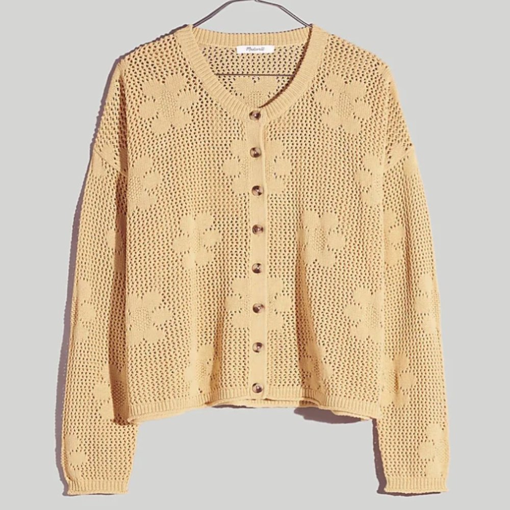Floral Open Stitch Cardigan